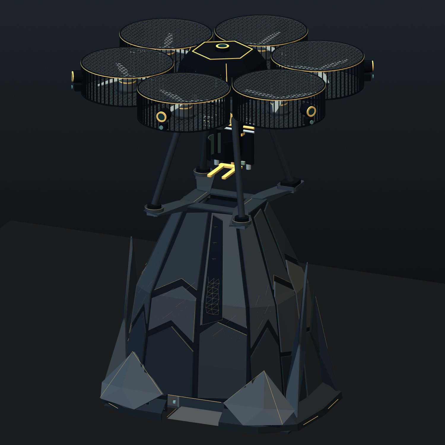 Dock concept D4 with coaster docked